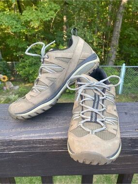 Merrell Tan and Gray Women's Trail Sneakers
